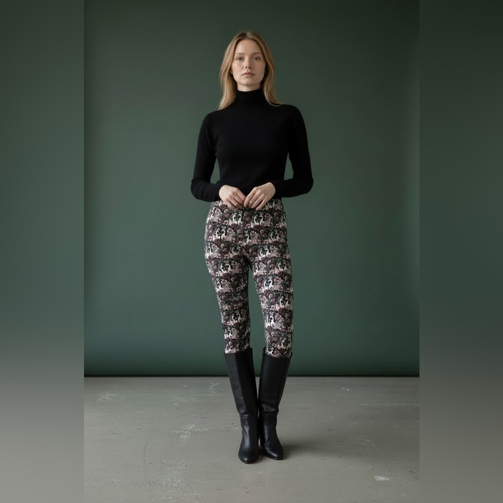 RARE John Galliano Vintage Swan Floral Gazette Leggings - Y2K Archive, EUC 🦢